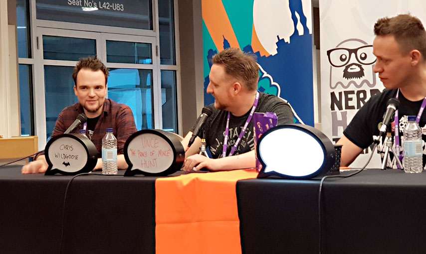 awesome comics podcast panel christian wildgoose vince hunt dan butcher